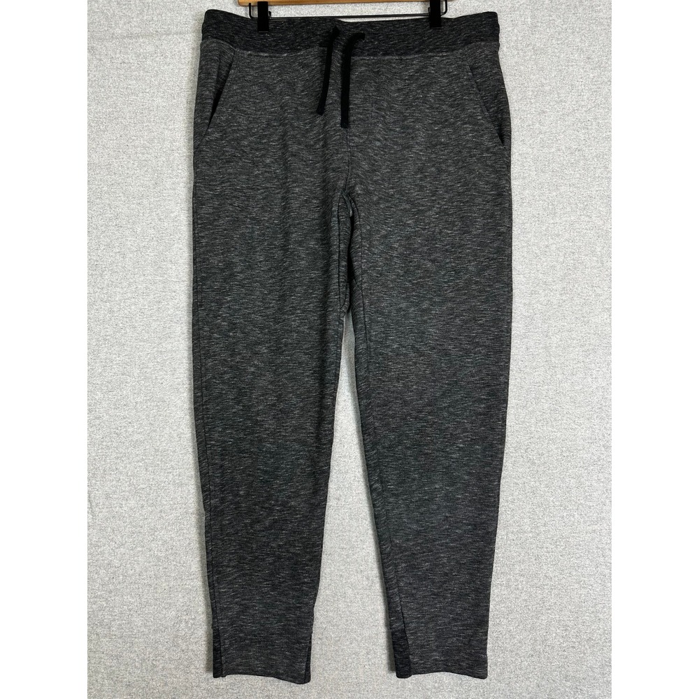 Banana Republic Jogger Pants Mens Large Gray Organic Terry Heathered Drawstring
